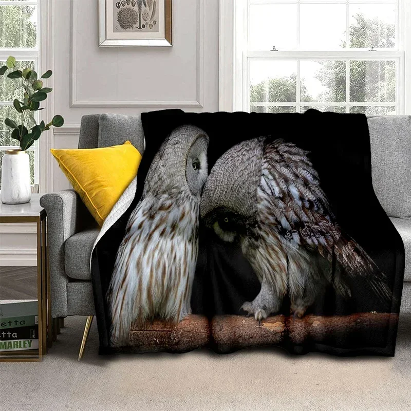 

3D Cartoon Blanket HD Cute Owl Series Soft Throw Blanket for Home Bedroom Bed Sofa Picnic Travel Office Rest Cover Blanket Kids