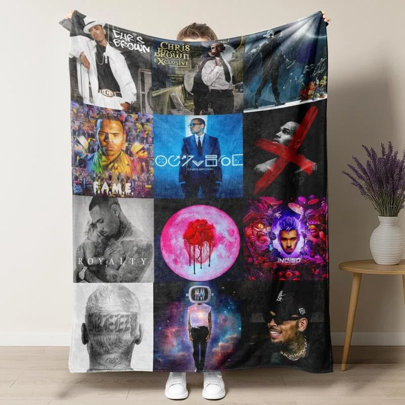 Chris Brown Decke, Albumcover für Fans, warme, gemütliche Flanelldecken, Überwurf, Merch für Heimdekoration, Bett, Sofa, Wohnzimmer für alle Jahreszeiten