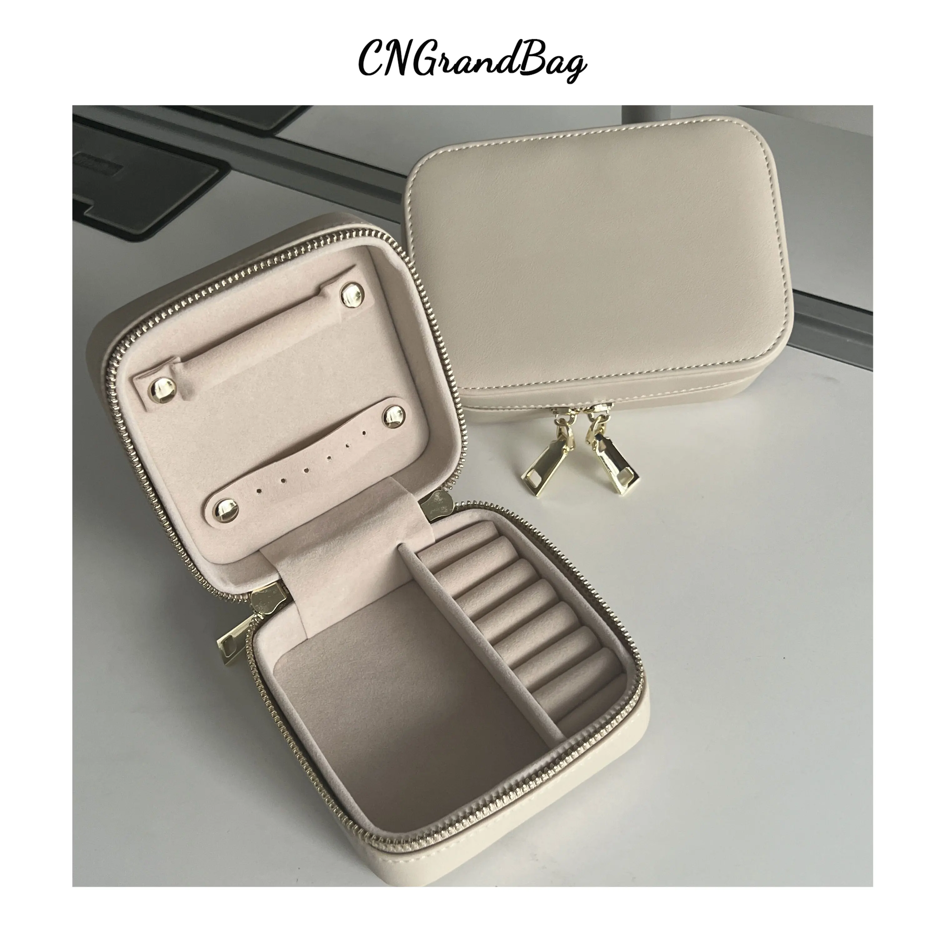 Classic Cow Leather Gift Box For Jewelry Customized Storage Box Travel Earrings Necklace Ring Storage Jewelry Box Portable