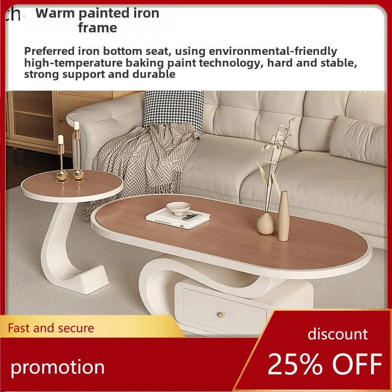 

HT small apartment light luxury high-end living room home rock slab coffee table modern