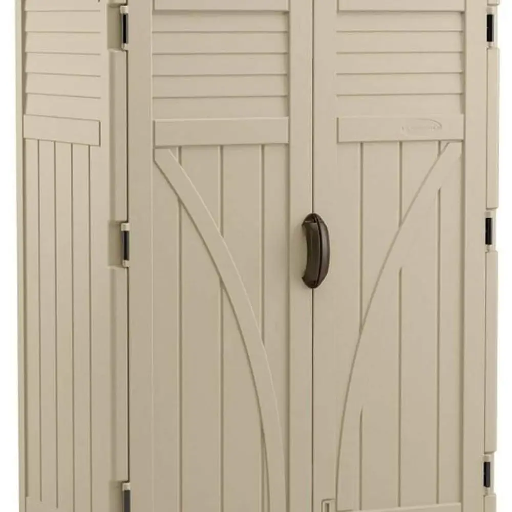 

Waterproof Resin Vertical Outdoor Storage Cabinet - 54 Cubic Feet Capacity for Patio, Garden Tools, Cushions, and Equipment - We