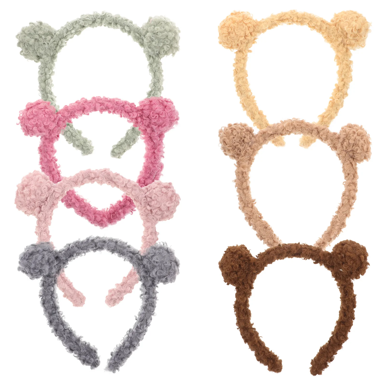

7Pcs Bear Ear Hairbands Cute Comfortable Head Hoops for Halloween Cosplay Animal Theme Party Girls Hair Decor Headbands