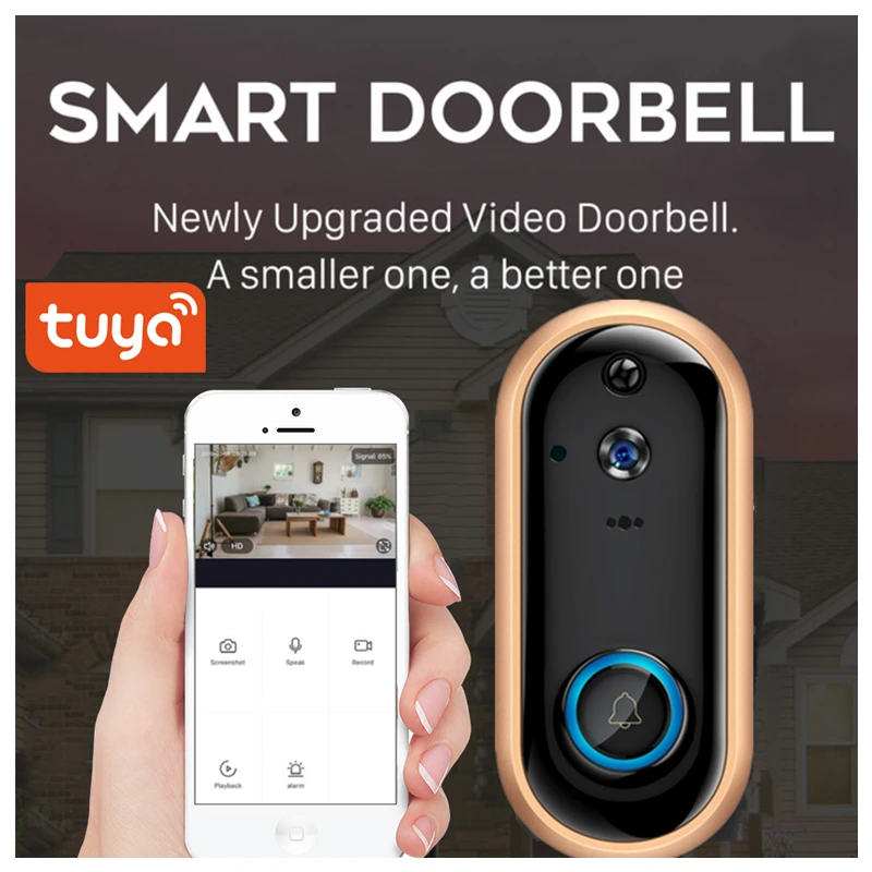 Tuya Video Doorbell WiFi Outdoor Door bell Waterproof IP65 Intercom Smart Home Google security protection Wireless Door Camera