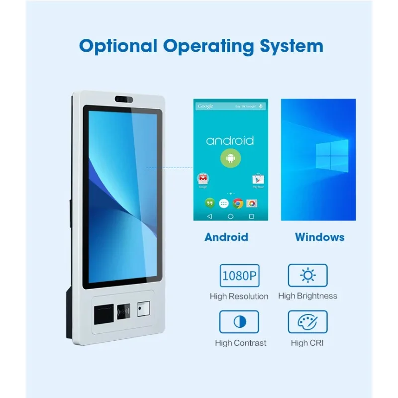 32'' Touch Screen Kiosk Machine Self-Ordering Service Payment Kiosk Barcode Reader For Shopping Malls 15.6''-32'' Touch Screen