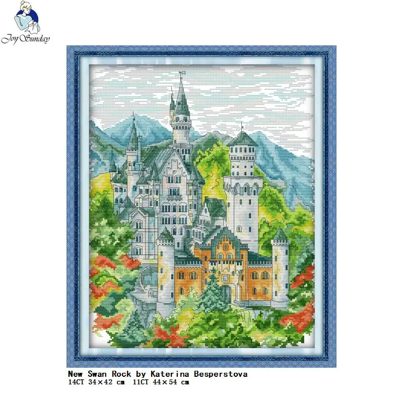 The View Of City Series Printed Cross Stitch Kit DMC 14CT 11CT Count Canvas Fabric Needle And Thread DIY Handmade Embroidery Set