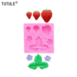 strawberry Silicone Mold sugar craft fondant tools cake decorating soap clays mould baking tool DIY strawberry kitchen Mould