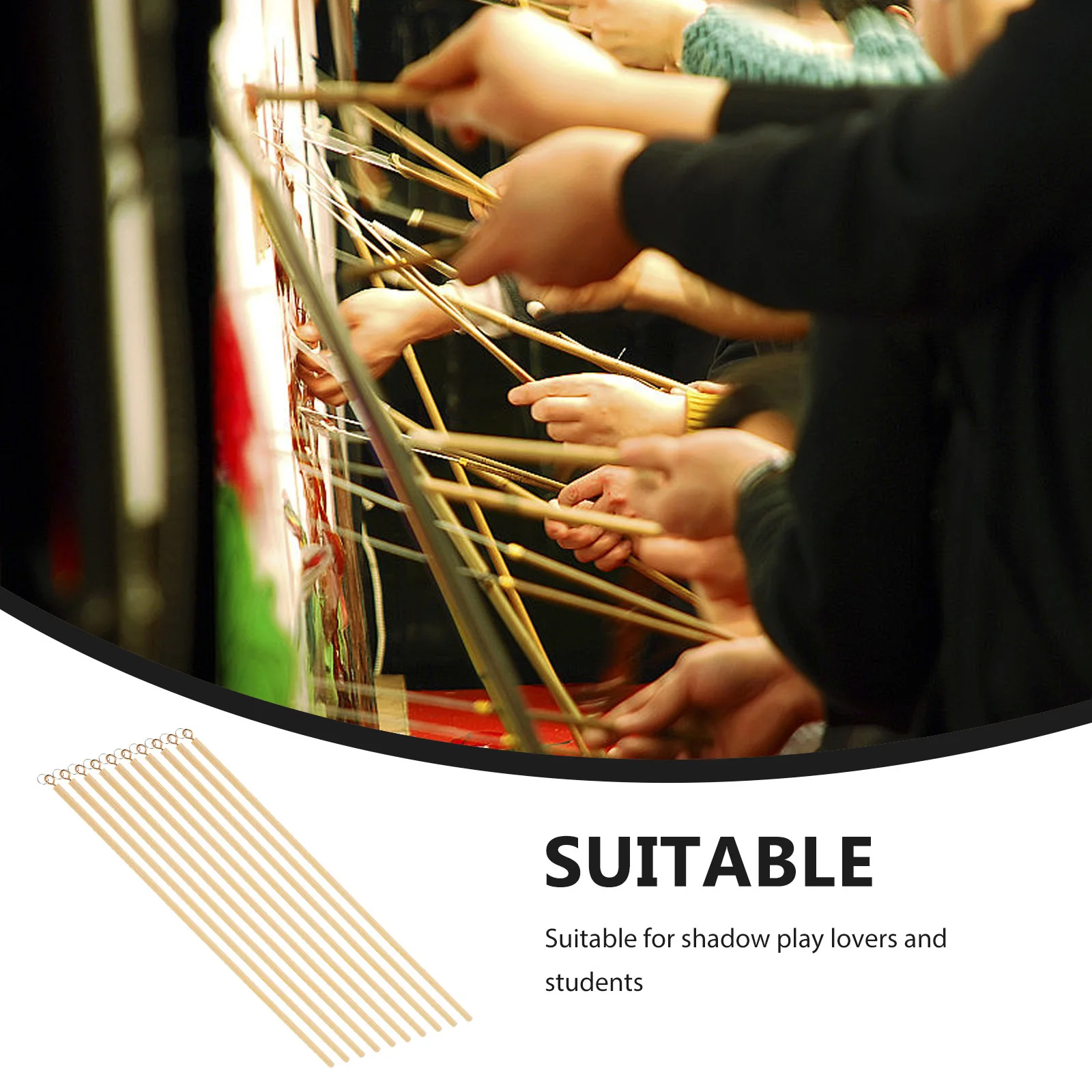 10 stuks houten schaduwpoppen controlestang armstok duurzaam marionethandvat voor schaduwprestaties armcontrolestang