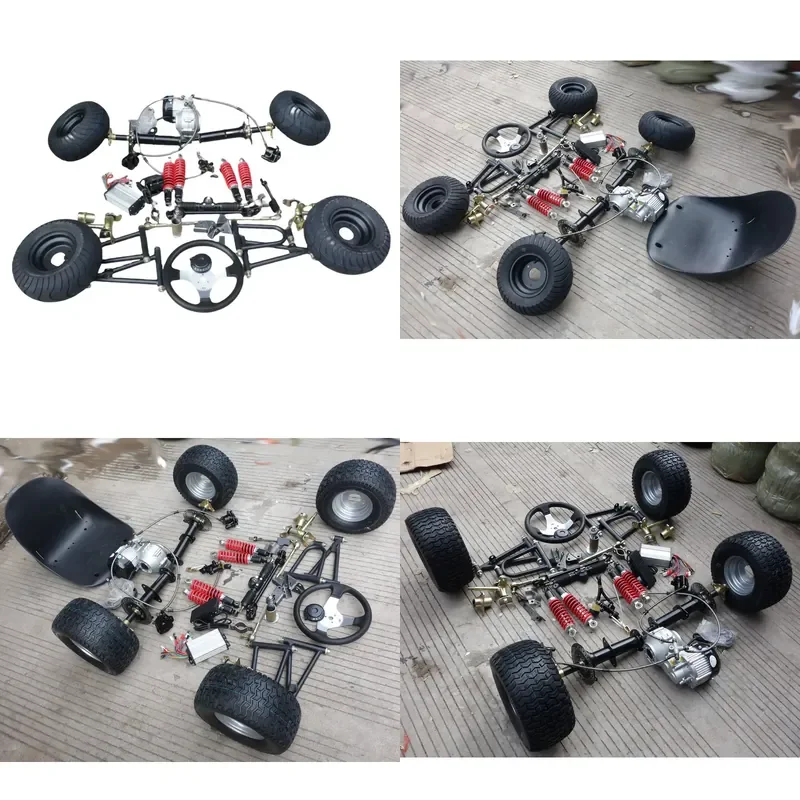 For 2 Seater  Go Kart Kit with Scooter Wheels 3 Stud Sync Tires Racing Parts Accessories Durable Off Road Performance