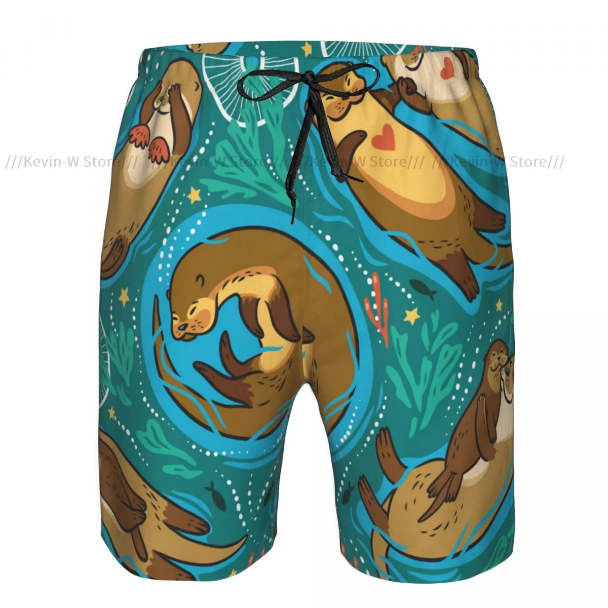 Swimsuit Beach Quick Drying Trunks For Men Cute Otters Seaweed And Corals Swimwear Briefs Board Shorts Fast Dry Beachwear