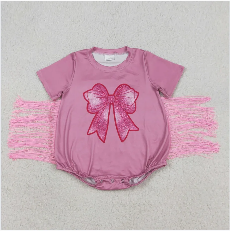 

Детский комбинезон Baby SR3187 с модными бантиками и розовыми кисточками для девочек