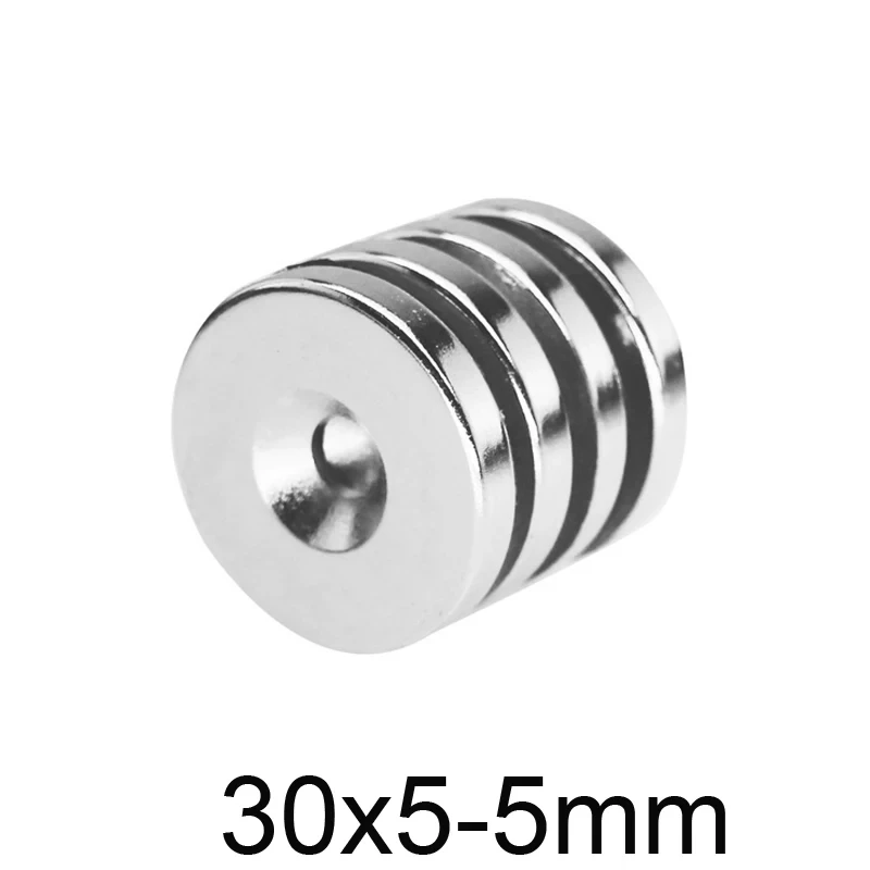 30x10-6 Powerful Magnets 30*10 Hole 6mm Permanent Round Countersunk Neodymium Magnetic Magnet 30X4-5mm 30*3-5 30x5-5 30x8-6 mm