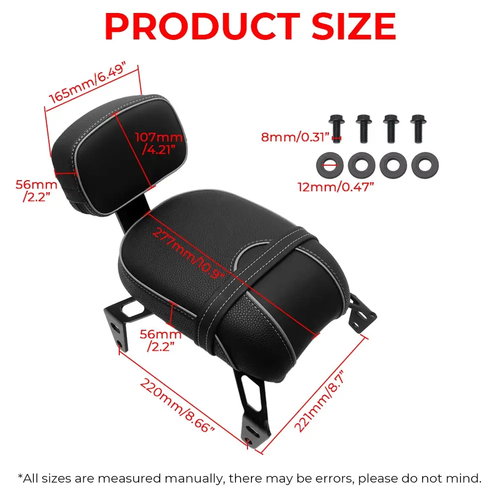 Rear Passenger Seat With Backrest For Indian Scout Sixty Classic Limited Sport Super Scout Bobber+Tech 2025-2026 Motorcycle