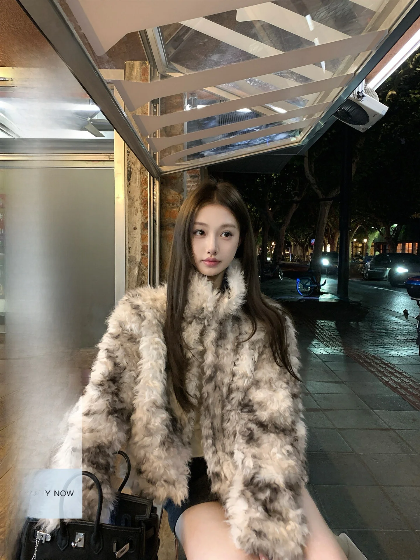 

Chestnut Cocoa Color Block Long Sleeve Women's Outerwear Comfortable Warm Polyester Fiber High Collar Loose Fit Autumn Winter...