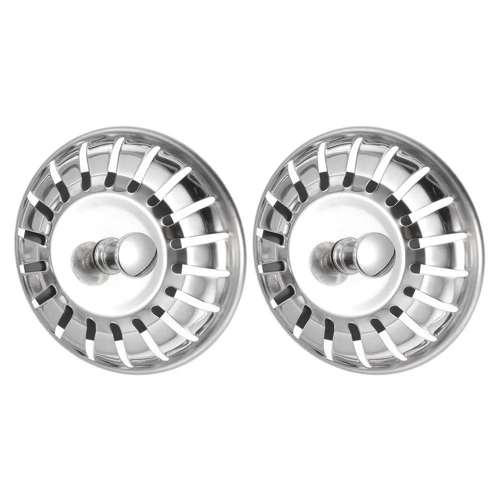 

2Pcs Durable Stainless Steel Sink Drain Covers Kitchen Basin Hole Plugs Home Sink Accessories Hair Filter Stopper