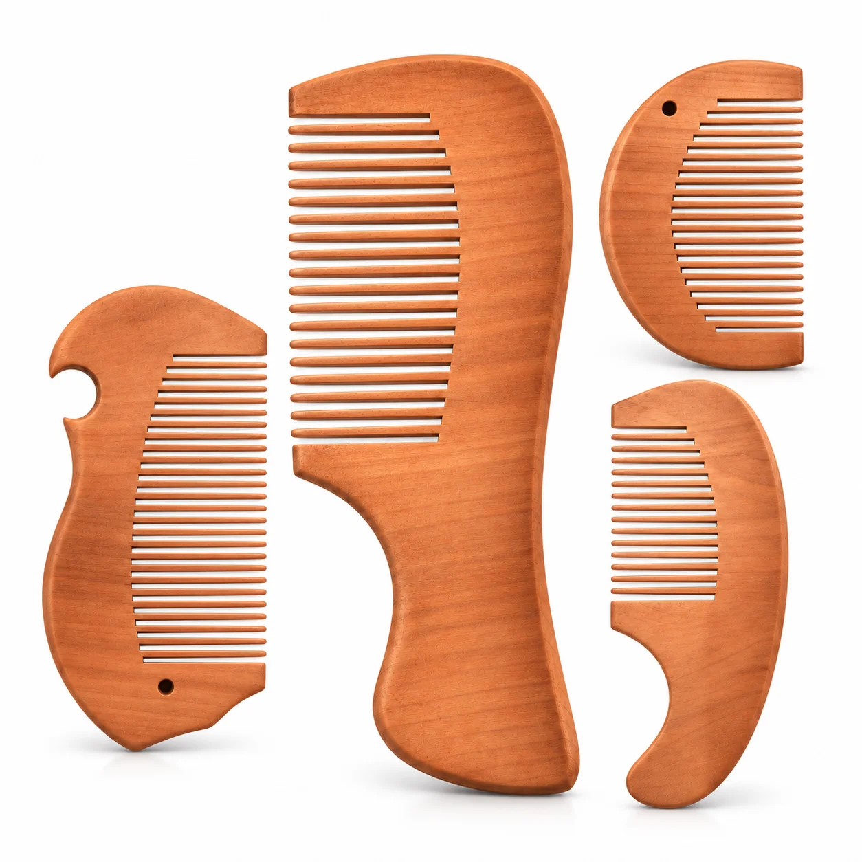 1Pcs Natural Pear Wood Comb for Hair and Beard Portable Mini Wooden Hair Comb Cute Pocket Grooming 4 Styles To Choose From
