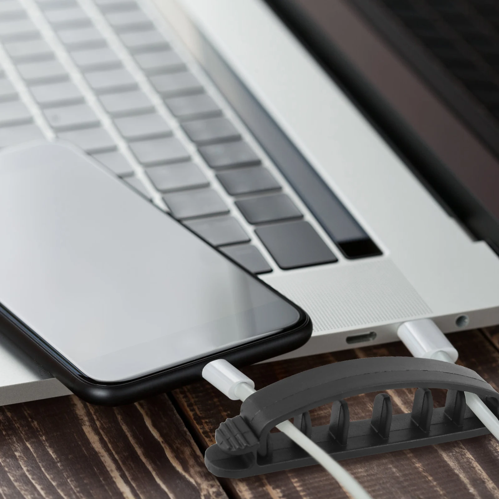 

10 Pcs Multifunctional Cable Holder Plastic Strong Adhesive Desk Wire ganizer Black Clips for Headphones Chargers USB