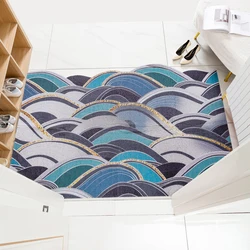 Geometric Entrance Door Mat Living Room Anti-Slip Carpet Bath Mat Kitchen Rug Hallway Floor Mat PVC Silk Loop Door Mats