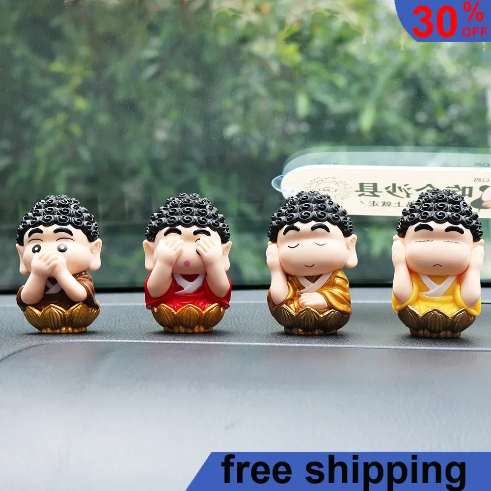 

New 7.5cm GK Crayon Shin-chan Buddha Version Cover Mouth Cover Ears Cover Your Eyes Hand Model Collection Birthday Gift Toy Kids