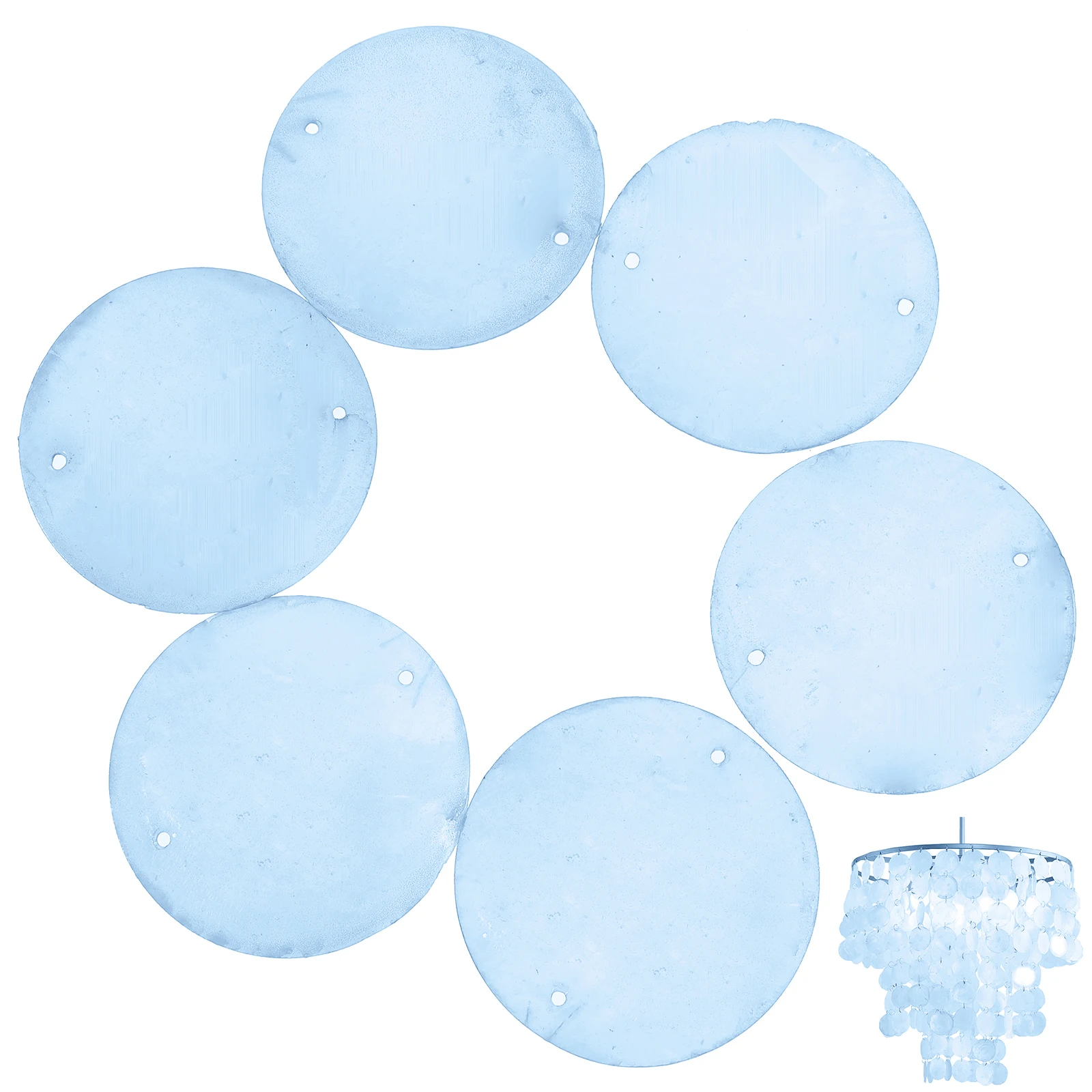 

100 Pcs Double Hole Round Round Shells Pieces Shell Slices Blue DIY Craft Accessories Jewelry Parts Wind Chime Making