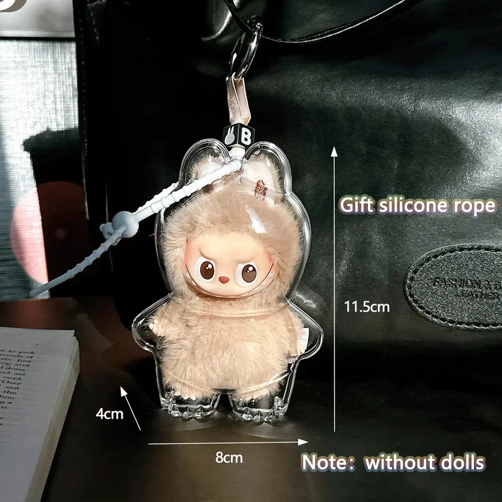 Transparante beschermhoes voor LABUBU 4-pins VOOR LOVE-serie Beschermhoes Opbergdoos Popaccessoires met siliconen touw