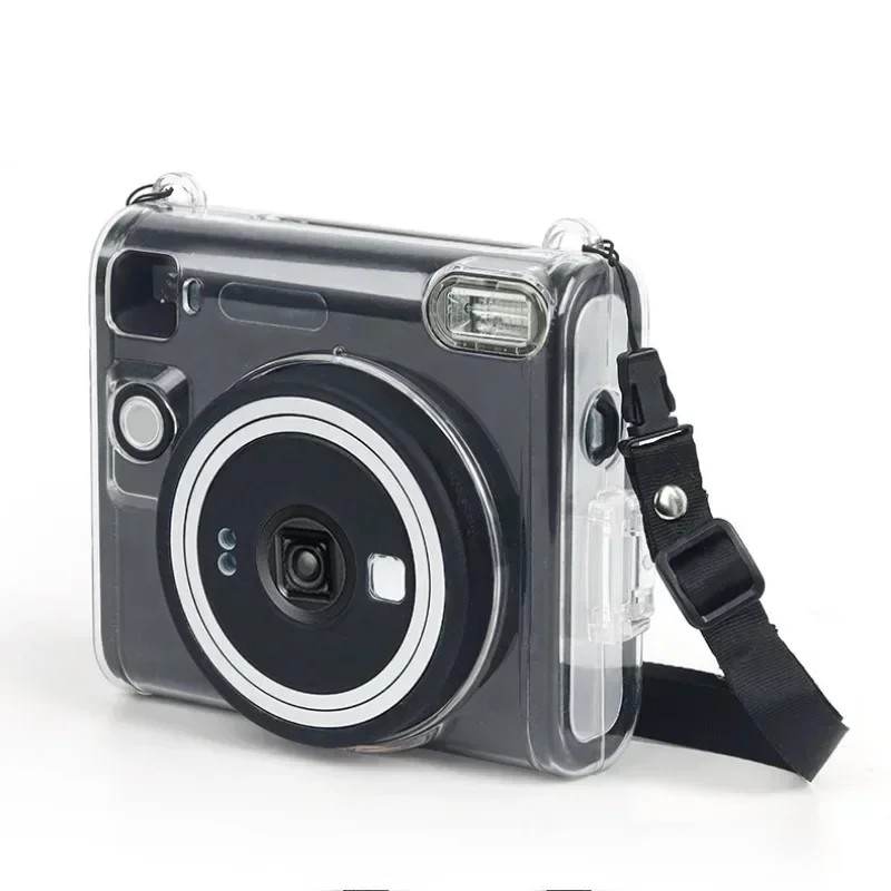 1pc Transparent Plastic Camera  Travel Portable Shoulder Bag for Instax Square SQ40 Storage Case Cover