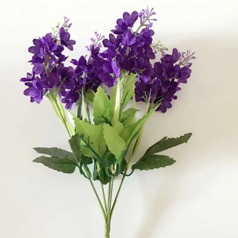 Fake Hyacinth Lavender 5 Forks 5 Heads Simulated Flowers Home Decor Party Table Wedding Romantic Bonquet Spring Violet Flowers