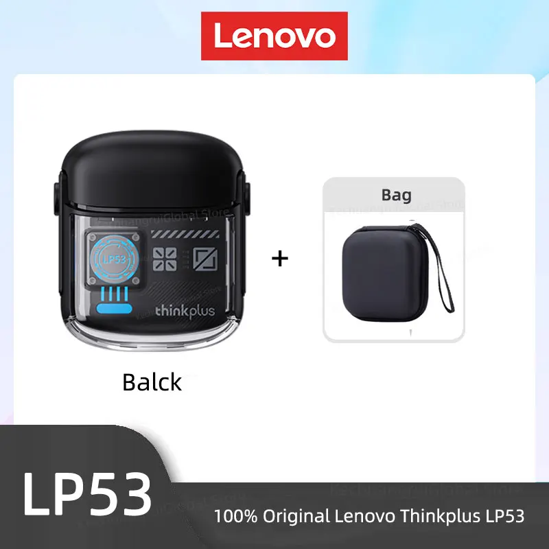 Lenovo LP53 Wireless Bluetooth 5.4 Earphones Mechanical Design Gamer Headset TWS Noise Reduction Sports Earbuds Long Standby New
