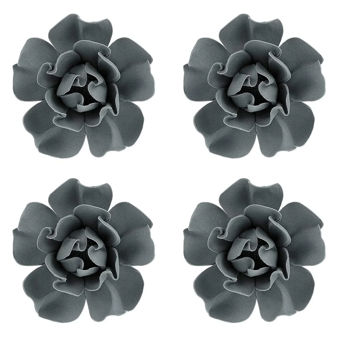 

4 Pcs Ceramic Flowers Wall Decor 3D Peony Decoration Wall Sculptures Wall Hanging Decors for Living Room Bedroom