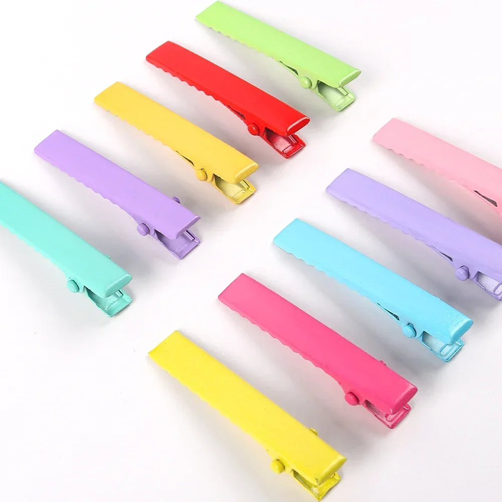 20pcs Colorful Alligator Hair Single Prong Alligator Hair Clips Duckbills Barrette Bow DIY Alligator Clips Hairstyling Hairpins