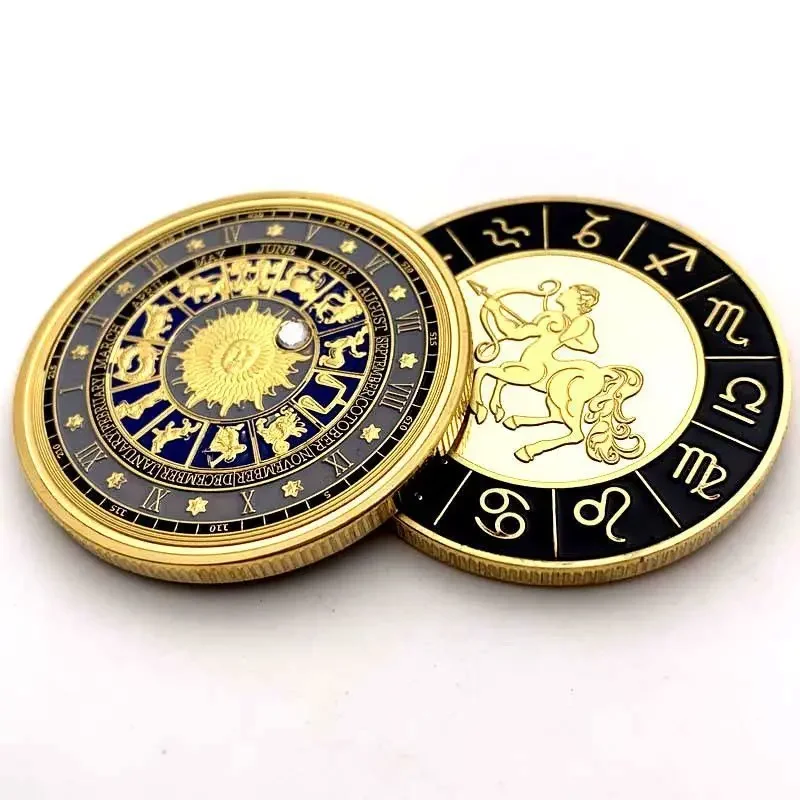 Saint Seiya Myth Cloth EX Zodiac Commemorative Coin Knights of The Zodiac Lucky Gold Coin Birthday Gift Figure Anime Model Scene