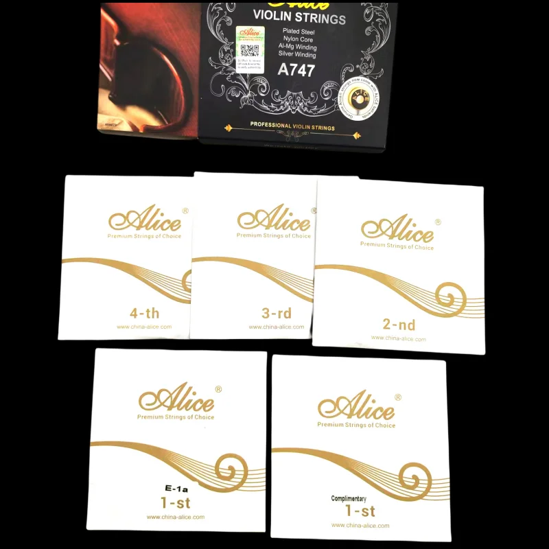 Alice Violin Strings. Double E string Silver Cord  4/4 size