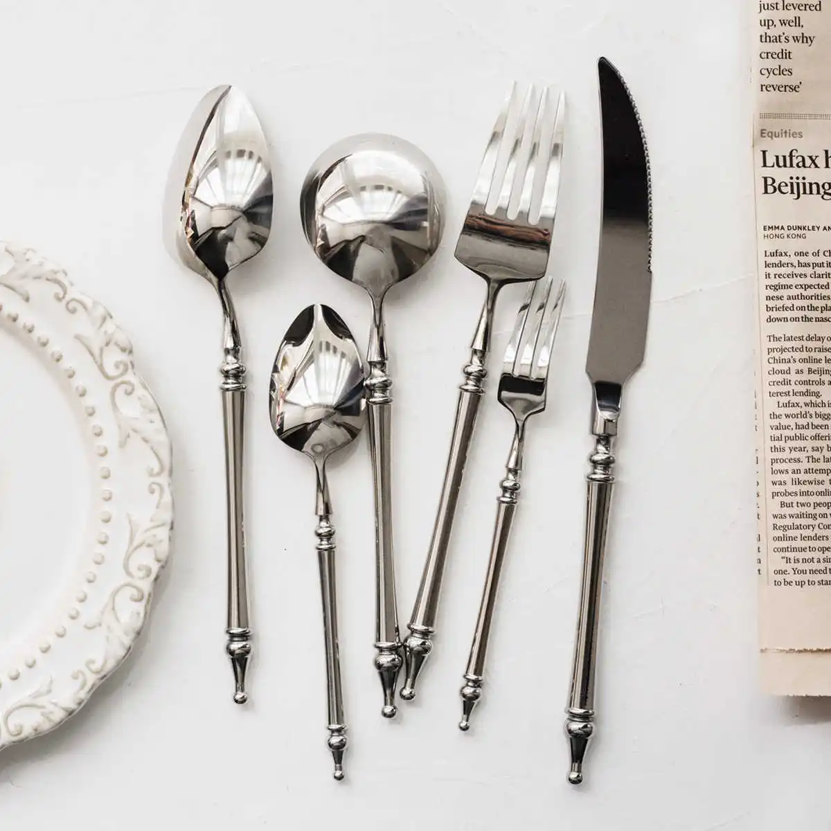 

304 Stainless Steel Tableware Western-style Knife, Fork and Spoon Steak Knife Dessert Spoon Set Restaurant Hotel European-style