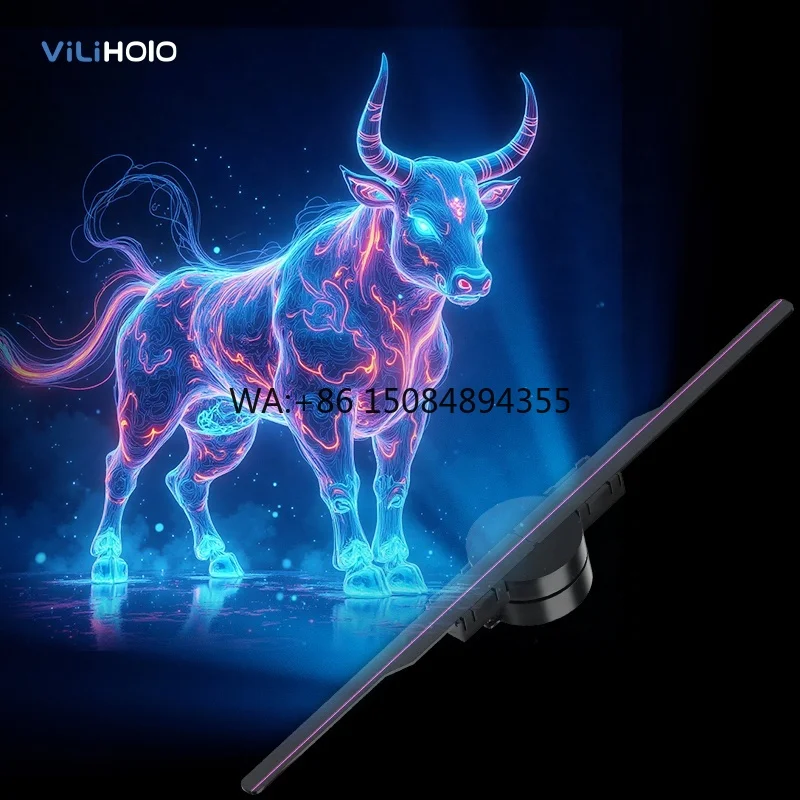

42CM LED Hologram Fan 3D Advertising Display Screen Full Color Transparent Commercial Digital Signage Indoor Marketing Equipment