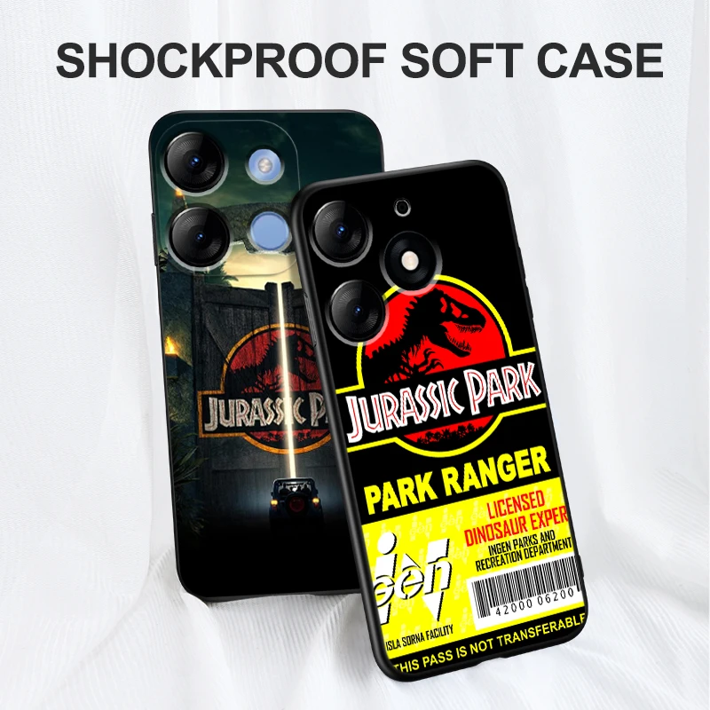 Black tpu Case For itel A60 P40 VISION 5 A18 S18 INFINIX SMART 7 PLUS 7HD HOT 30 30I PLAY NOTE jurassic park