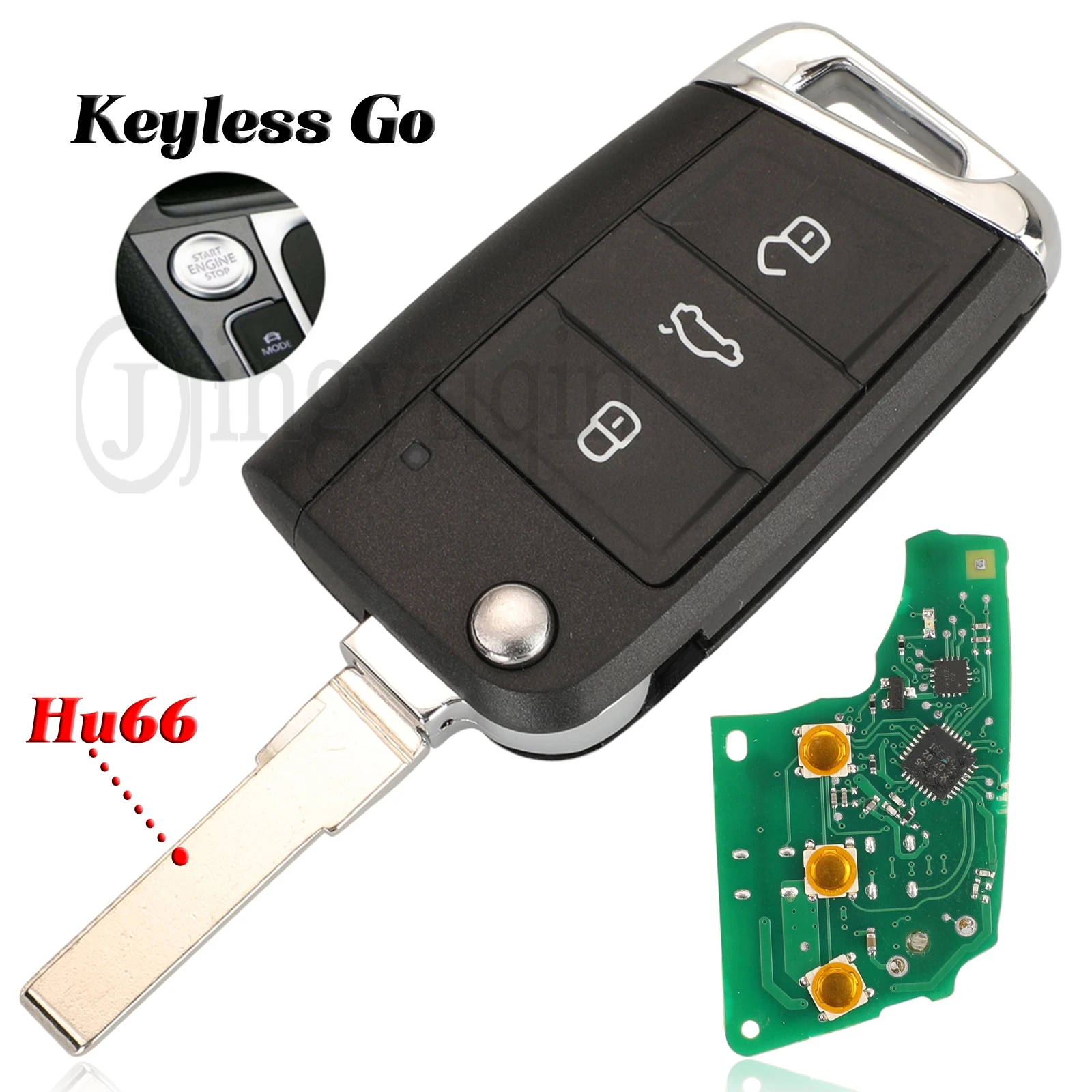 Jingyuqin Keyless Go 315 MHz Flip Remote Key MQB48 Chip Für VW Volkswagen Polo Crafter Tiguan 5G6 959 752 AN / 5G6 959 753 AE/BH