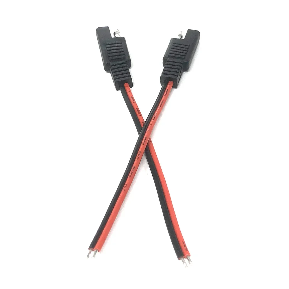 2Pcs 18AWG SAE Extension Cable 2-Pin SAE Quick Disconnect Plug 10A Solar Battery Panel SAE Plug Input Cable and Output Cable