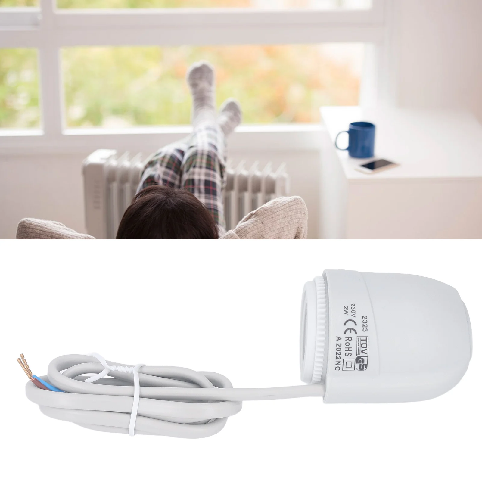 Underfloor Heating Actuator 230VAC -25-65℃ Normally Close IP54 Flame Retardant Rating 100N Electrothermal Actuator for Home view 4