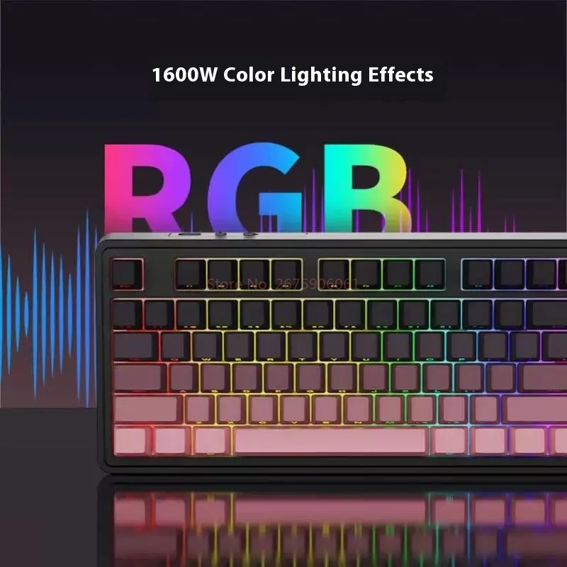 

Горячая механическая клавиатура Ajazz Ak870, 3 режима, экран с возможностью горячей замены, беспроводная Bluetooth, киберспортивная игра, офисная компьютерная проводная клавиатура, подарки