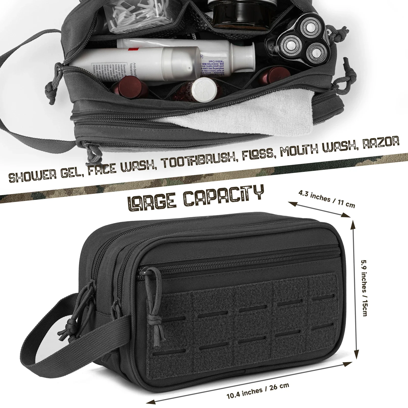 Tactical Swimming Toiletry Bag  Men Hygiene Bag Military Tool Molle Small Dopp Kit Mens Shaving Kit Travel shower Bag Gadgets