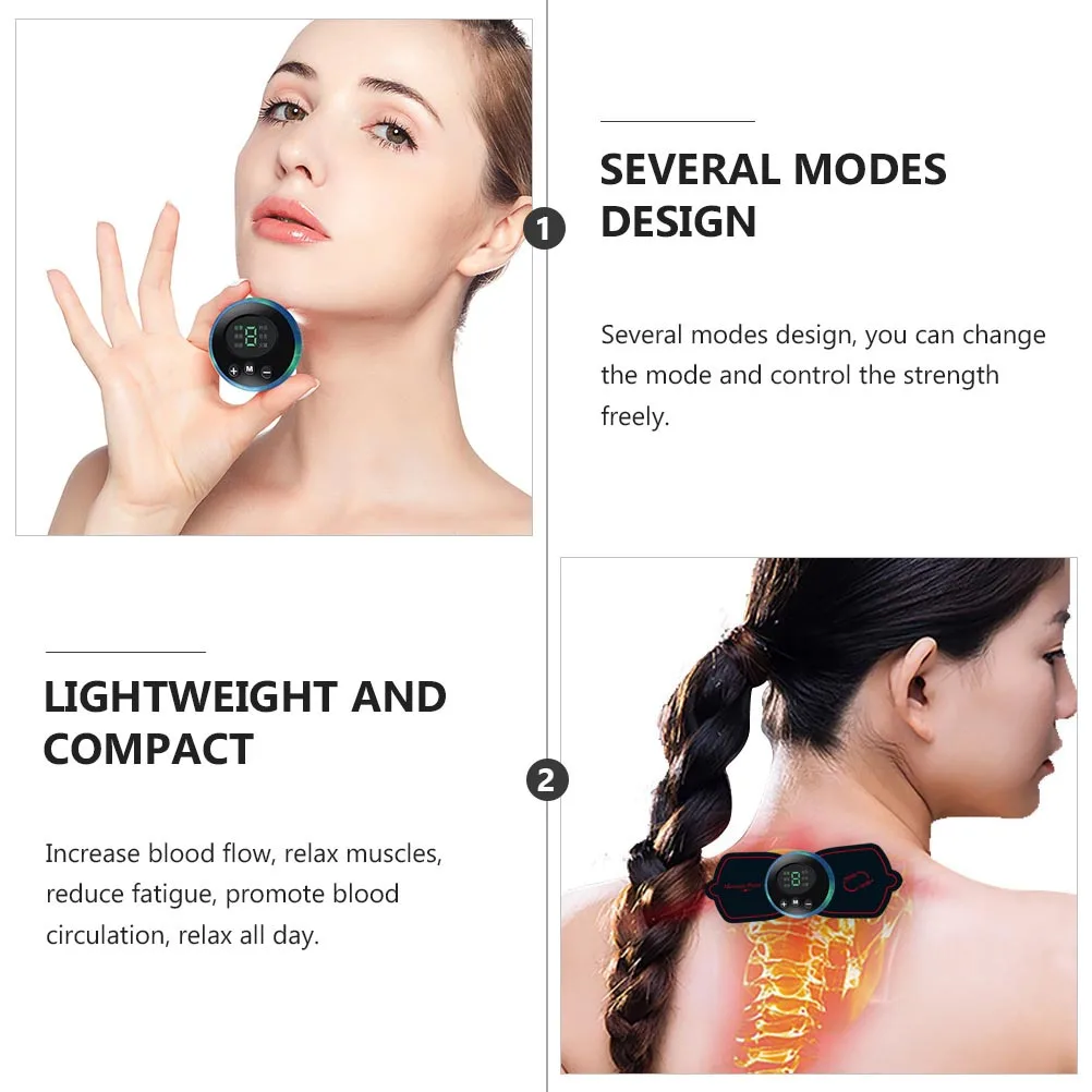 

1 set Lcd Display Mini Electric Neck Massager Portable Pulse Therapy Device For Muscle Relaxation Blood Circulation Cervical