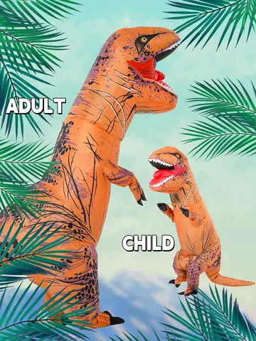 Child Adult Unisex Inflatable Dinosaur Tyrannosaurus Rex Cosplay Costume Kids Kindergarden Performance Halloween Carnival