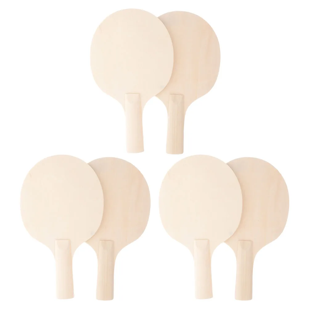 

6pcs Table Tennis Paddle Blank Wooden Diy Custom Rackets Unpainted Sport Game Kit Lightweight Durable Pong Paddles Wooden