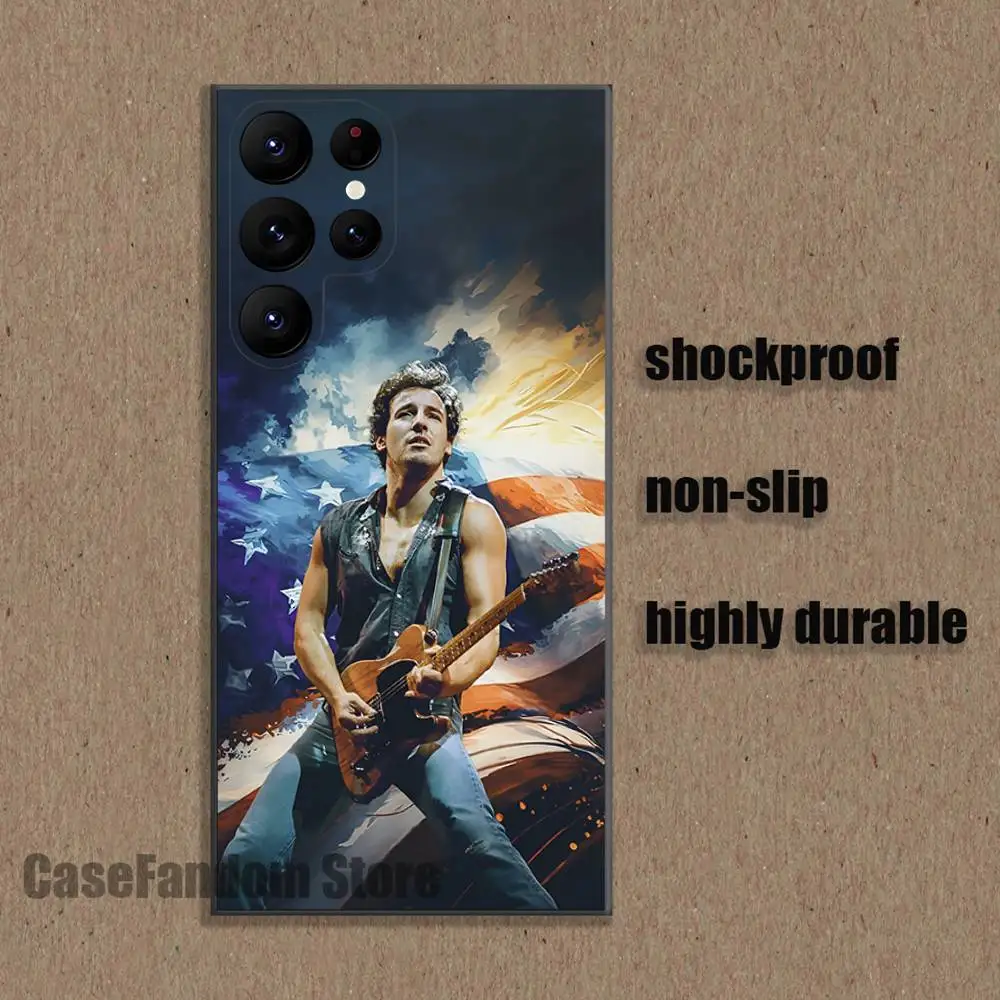 Rock Singer B-Bruce Springsteen For Samsung Phone Case S26,S25,S24,S21,S22,S23,S30,Ultra,S20,Plus,Fe,Lite,5G Black Cover