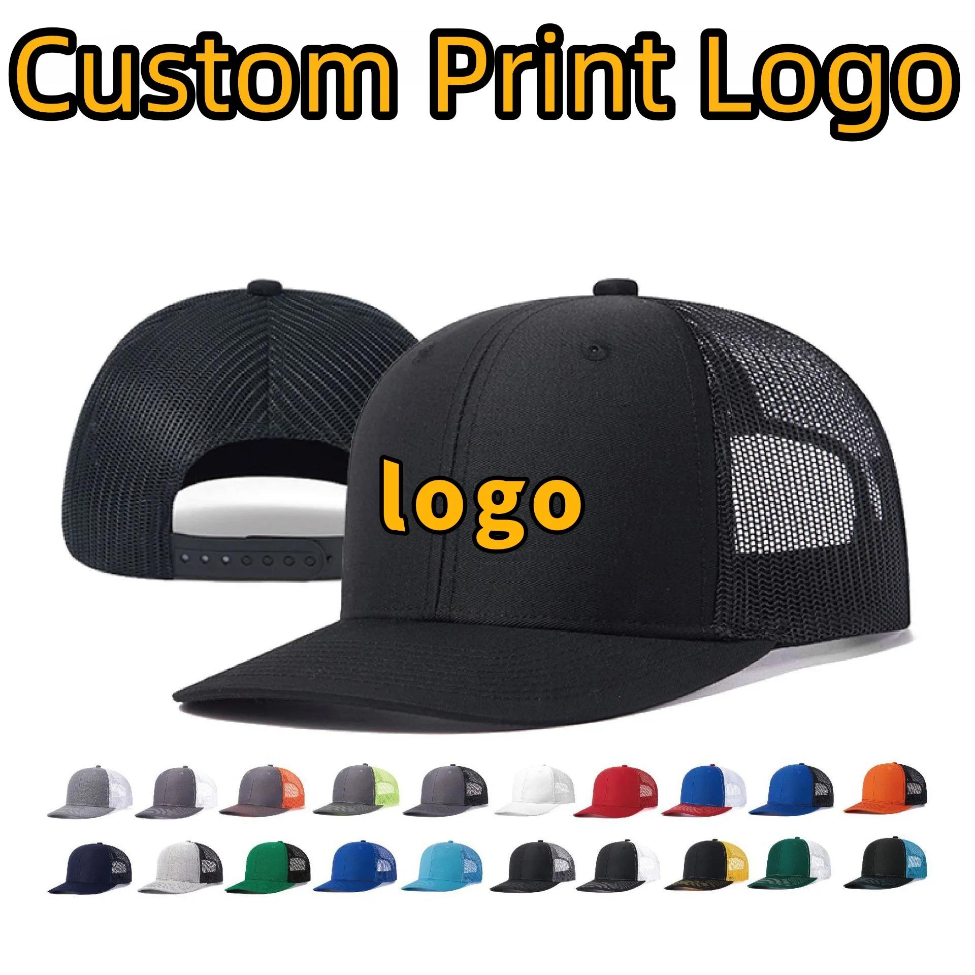 Customized Printed Logo Slightly Curved Brim Duck Tongue Hat Women's Outdoor Sunshade Net Caps Men's Hiking Baseball Hats