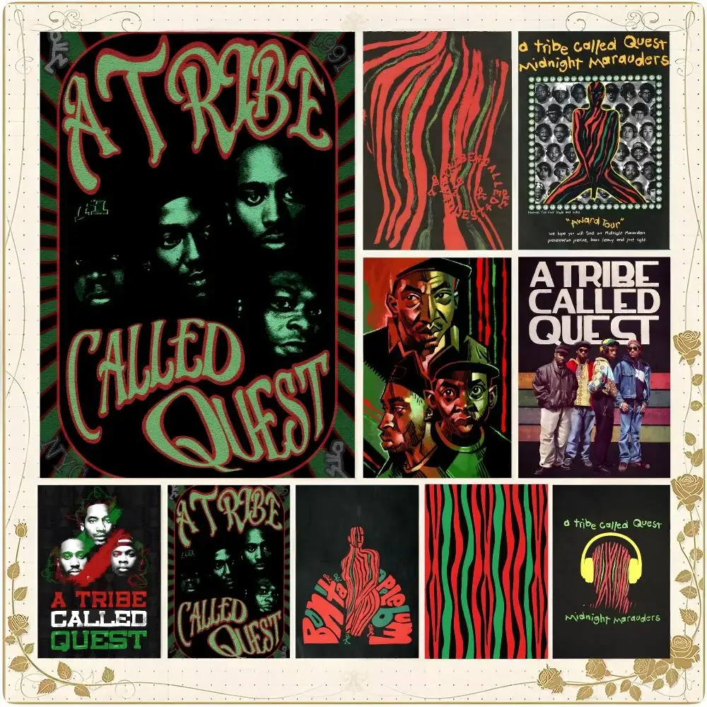 Retro Iconic Hip Hop Group A-A Tribe Called Quest Poster Framed Wall Art Painting for Living Room Interior Decor and Gift Option