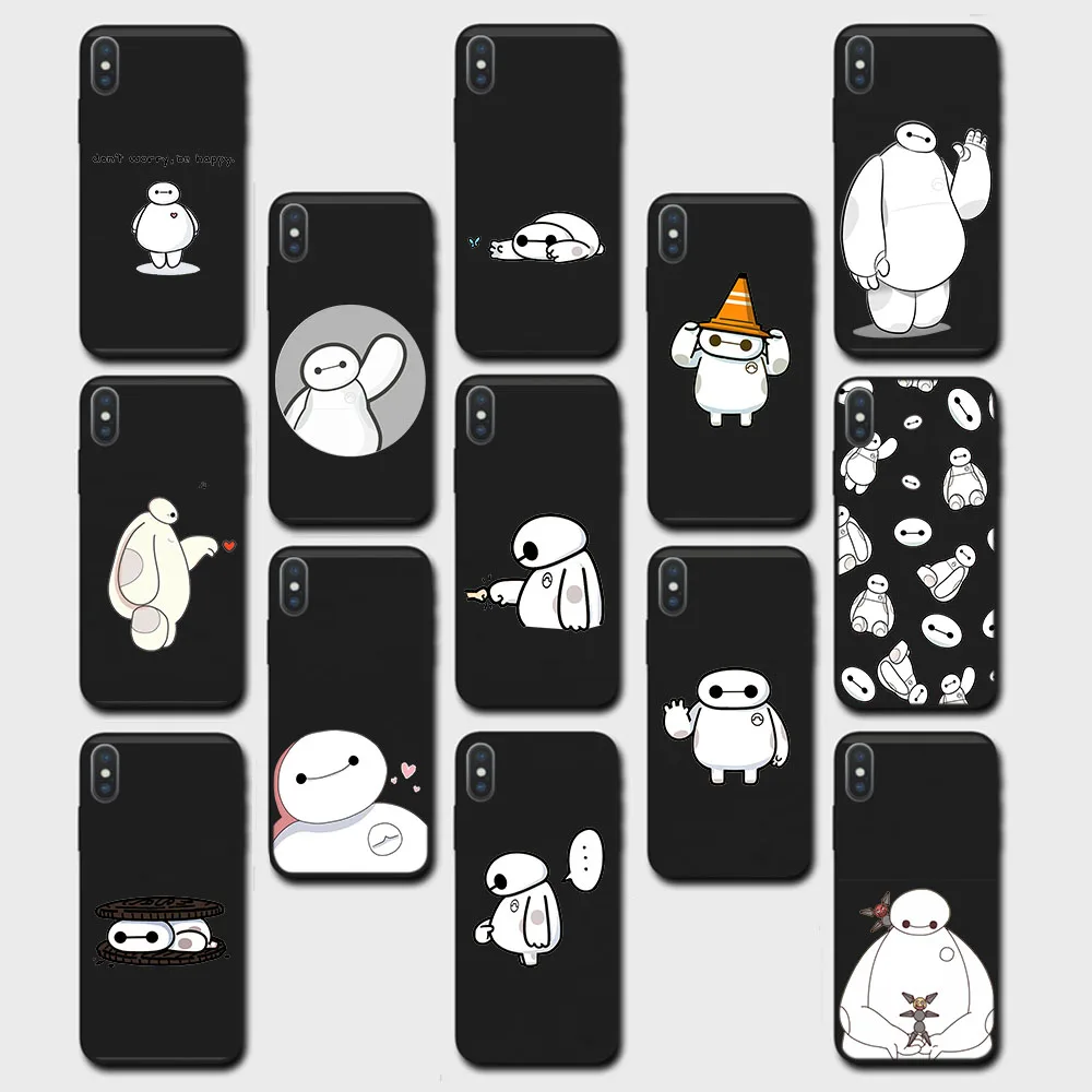 Black Hollow Out Case for Huawei Y7 Y7A Prime Nova 2 2I 3 3I 4E 5T 7 SE Lite Soft Casing ZB1 Baymax