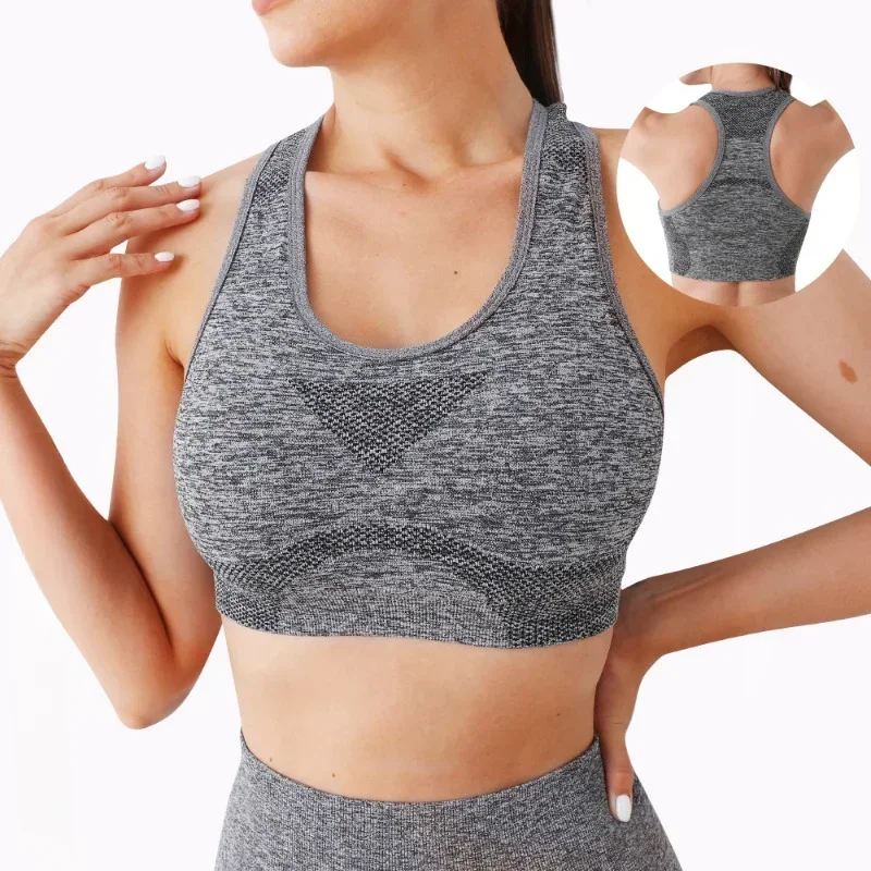 Push Up Sports Bras Yoga Top Women Fitness Vest Sportswear Seamless Shockproof Quick Dry Brassiere Gym Running Fitness Underwear