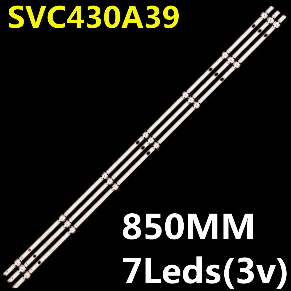 10set=30PCS LED Backlight Strip 7lamps SVC430A39_Rev04_7LED_160913  43LJ510T 43LH570T