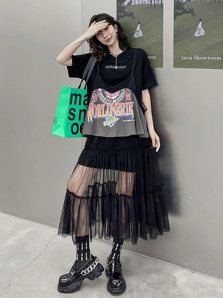 

Summer 2026 Loose Fit Printed Dress Two Piece Set Slimming Design European Style Cotton Blend Short Sleeve round Neck A-Line ...