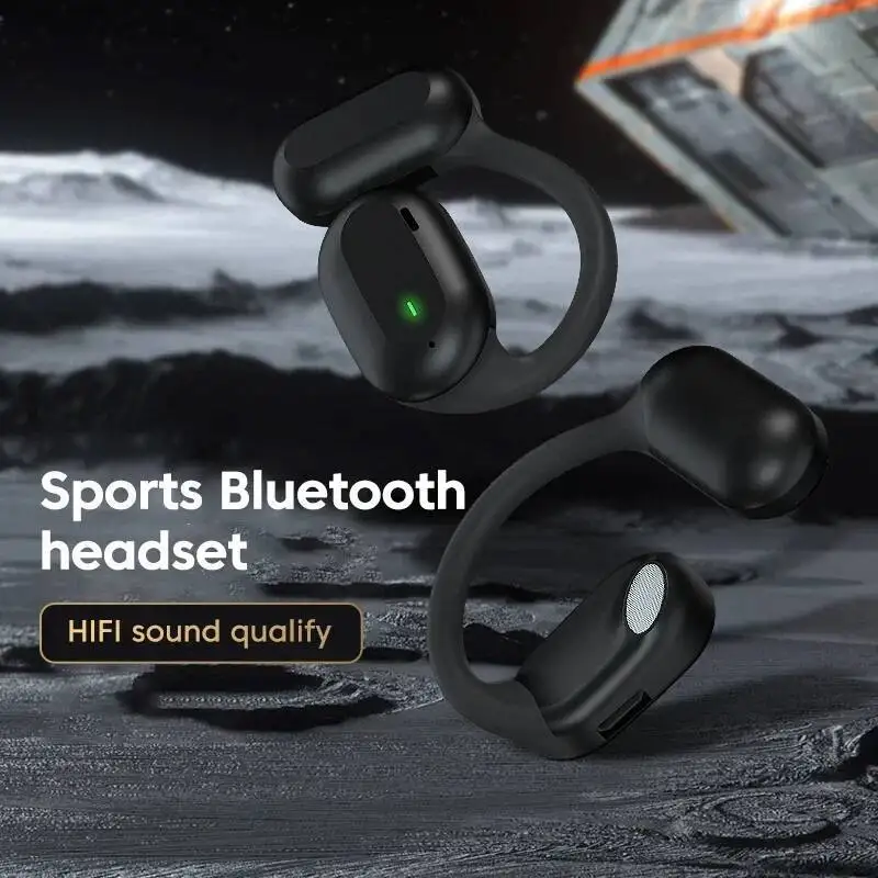 

Air Conduction Bluetooth 5.2 Single Earbud OWS Open Ear Hook Handsfree Call Noise Cancellation Smart Touch Waterproof Sports
